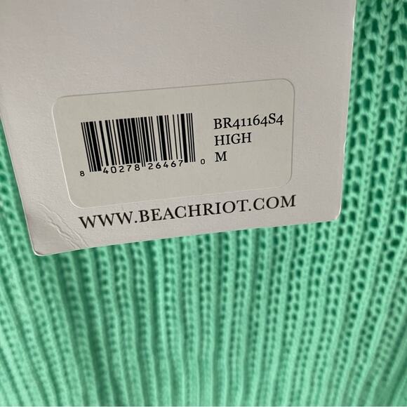 Beach Riot NWTs Romee High Neck Halter Green Crochet Dress Swim Coverup medium - Picture 8 of 9